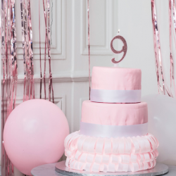 BOUGIE - Chiffre 9 rose...