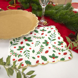SERVIETTE - Houx de Noël x...