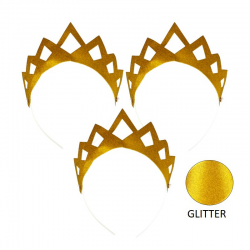 TIARE/DIADEME - Glitter or x 3