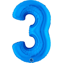 Ballon Chiffre 3 Bleu...