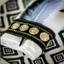 RUBAN - Ethnique noir et or...