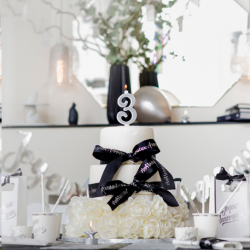 BOUGIE - Chiffre 3 argent...