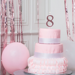 BOUGIE - Chiffre 8 rose...