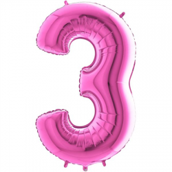 Ballon Chiffre 3 Fushia 1m...