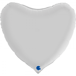 Ballon Coeur blanc satin...