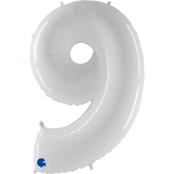 Ballon Chiffre 9 Blanc 1m...