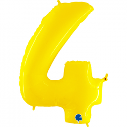 Ballon Chiffre 4 Jaune 1m...