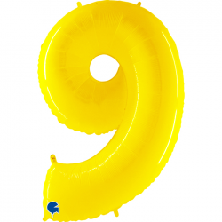 Ballon Chiffre 9 Jaune 1m...