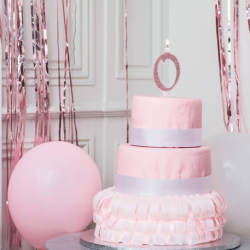 BOUGIE - Chiffre 0 rose...