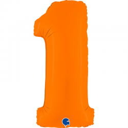 Ballon Chiffre 1 orange 1m...