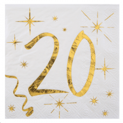 SERVIETTE - 20 ans blanche...