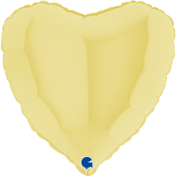 Ballon Coeur jaune pastel...