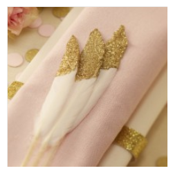 PLUME - Blanche et or/doré...