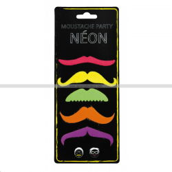 MOUSTACHE - Néon/fluo x 5...