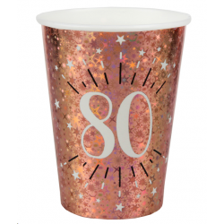 GOBELET/VERRE - 80 ans rose...