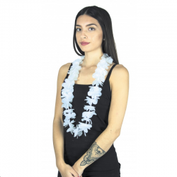 COLLIER HAWAI/A FLEURS - Blanc