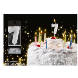 BOUGIE - Chiffre 7 blanche...
