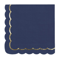 SERVIETTE - Festonnée bleu...