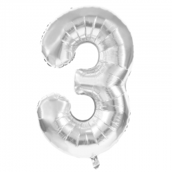 Ballon Chiffre 3 Argent...