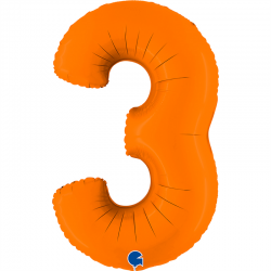 Ballon Chiffre 3 orange 1m...