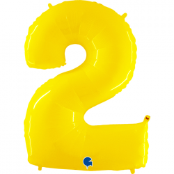Ballon Chiffre 2 Jaune 1m...