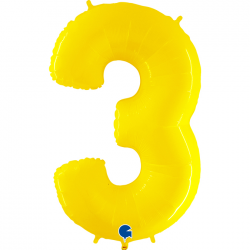 Ballon Chiffre 3 Jaune 1m...