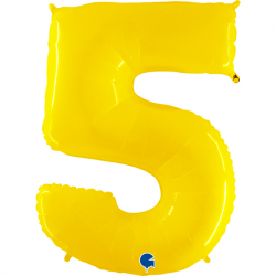 Ballon Chiffre 5 Jaune 1m...