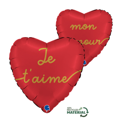 Ballon Coeur rouge mat je...
