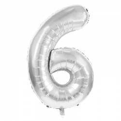 Ballon Chiffre 6 Argent...