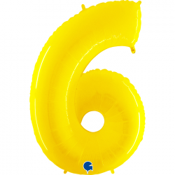 Ballon Chiffre 6 Jaune 1m...