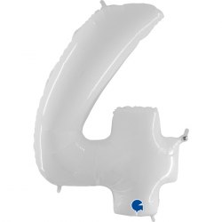Ballon Chiffre 4 Blanc 1m...