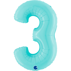 Ballon Chiffre 3 bleu...