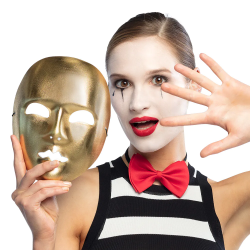 MASQUE/LOUP - Mime or/doré...