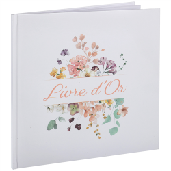 LIVRE D'OR - Blanc fleuri...