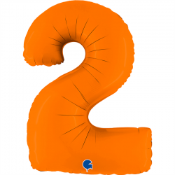 Ballon Chiffre 2 orange 1m...