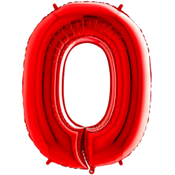 Ballon Chiffre 0 rouge 1m...