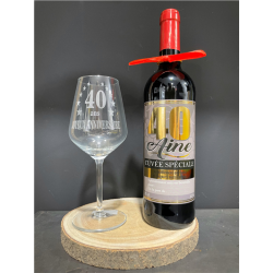 VERRE A VIN - 40 ans (20cm...