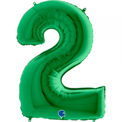 Ballon Chiffre 2 Vert 1m...