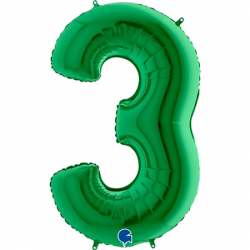 Ballon Chiffre 3 Vert 1m...