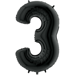 Ballon Chiffre 3 noir 1m...