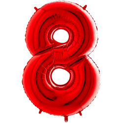 Ballon Chiffre 8 rouge 1m...