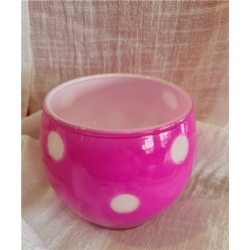 BOUGEOIR - Fushia à pois...