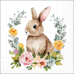 SERVIETTE - Lapin de Pâques...
