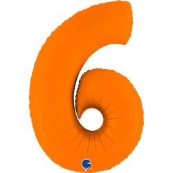 Ballon Chiffre 6 orange 1m...