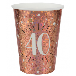GOBELET/VERRE - 40 ans rose...