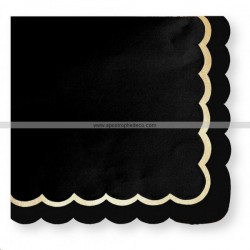 SERVIETTE - Festonnée noir...