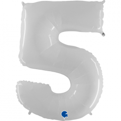 Ballon Chiffre 5 Blanc 1m...