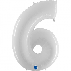 Ballon Chiffre 6 Blanc 1m...
