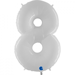 Ballon Chiffre 8 Blanc 1m...