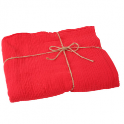 NAPPE - Gaze de coton rouge...